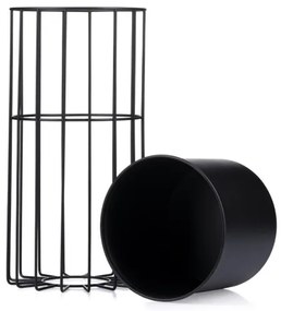 Fém virágcserép LOFT 42x20 cm fekete