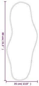 fekete falitükör 80x35 cm