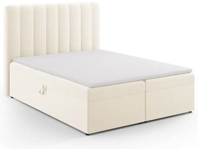 Bézs boxspring ágy tárolóhellyel 160x200 cm Gina – Milo Casa