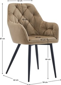 Design fotel, bézs Velvet szövet, VERIO NEW
