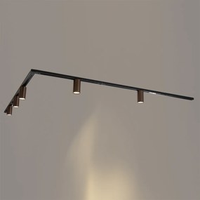 Modern sínrendszer 5 sötét bronz spotlámpával, 1 fázisú GU10 50 mm - Iconic Ruby