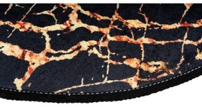 2x Fürdőszobai szőnyeg GOLDES 60x100 cm fekete/arany színben