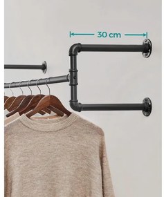 2 db LINEA fekete fali vállfaakasztó szett