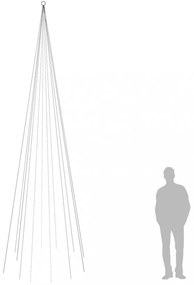 karácsonyfa zászlórúdon 732 meleg fehér LED-del 500 cm