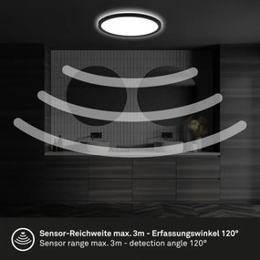 Briloner - MOVE LED fürdőszobai mennyezeti lámpa mozgásérzékelővel, 18W/230V, IP44, Ø 29 cm, fehér