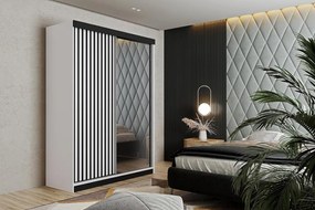 Malani 138 Tolóajtós Szekrény 138cm, Fehér