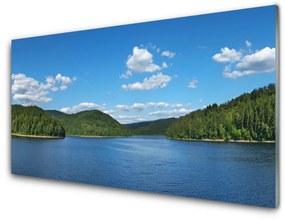 Fali üvegkép Lake Forest Landscape 140x70 cm