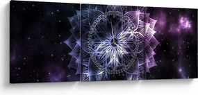 Kép - Lótusz mandala az űrben (órával) (90x30 cm)