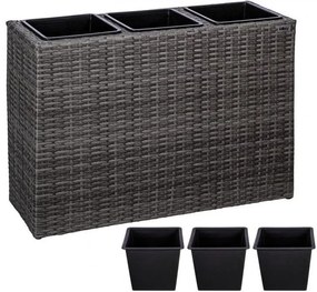 STILISTA Állvány 3 virágcserépre  84 x 29 x 60 cm szürke