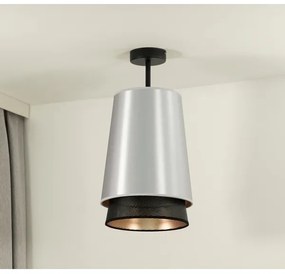 Duolla - Felületre szerelhető csillár BELL SHINY 1xE27/15W/230V átm. 25 cm ezüst/fekete