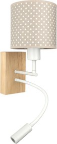 BRILAGI - LED Flex. lámpa BOBO WOOD 1xE27/25W/230V + LED/3W tölgy/fehér/bézs/pöttyös
