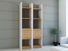 Esbi könyvespolc, fehér-teak, 66,2 cm