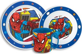 Pókember Grid étkészlet, micro műanyag szett bögrével 350 ml