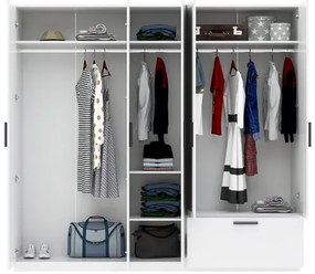 LITA Gardrobeszekrény Fehér Színben 225 cm