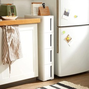 Műanyag tároló fiókok, keskeny tárolókocsi 45 x 84 x 17 cm