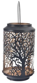 InDecor Fém gyertyatartó Fa fekete, 15 x 15 x 23cm, M