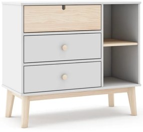 Fehér alacsony gyerek komód 90x40 cm Estefania – Marckeric