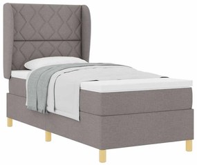 Boxspring ágy matraccal Sötétszürke 90x190 cm Szövet Tópszínű