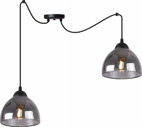 Mennyezeti Lámpa Lógó Csillár Pók Loft Dupla Üveg Grafit Fekete
