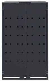 antracit acél kerekes tároló 5 szemeteskukához 345x79x117 cm