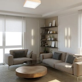 Mennyezeti lámpa NATURAL SQUARE 4xE27/15W/230V 39x39 cm fenyő/fehér