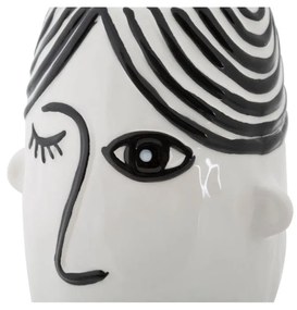 Face fekete-fehér porcelán váza - Mauro Ferretti