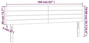 fekete szövet LED-es fejtámla 160x5x78/88 cm