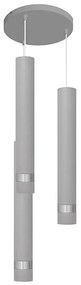 LED csillár TUBA 3xGU10/4,8W/230V szürke/fényes króm