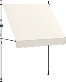 Outsunny Kézi Visszahúzható Napernyő 2x1,2m Kültéri Terasz Rolós Napernyő Állítható Magasságú Kézi Kurblival 210-310 cm UV30+ Védelem Fúrás Nélkül Ker