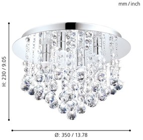 Eglo Almonte 94878 fürdőszobai mennyezeti lámpa, 4x2,5W G9 LED, 3000K, 4x360 lm, IP44