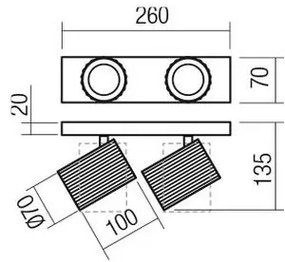 Redo 01-3403 - DELPHI spotlámpa 2xGU10/7W/230V fekete