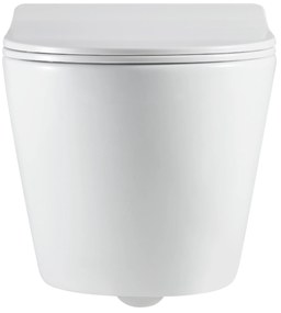Invena Limnos, falra szerelhető wc csésze Swirlflush 490x370x360 mm + wc ülőke lassan záródó, fehér, INV-CE-93-001-L