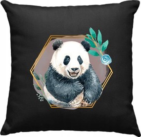 Panda vicces párna Miła 3 fekete