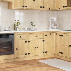 Cabinet fiókkal polcokkal Méz 60 x 46 x 81,5 cm Tömör fenyőfa