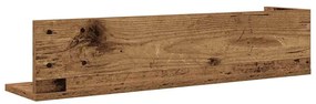 2 db antik fa színű szerelt fa fali polc 75 x 16,5 x 16,5 cm