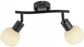 Just Light Led mennyezeti lámpa, 2 ágú, fekete, forgó spotlámpa, 3000K, E14