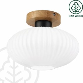 Mennyezeti lámpa HARMA WOOD 1xE27/15W/230V tölgy/fehér Ø 25 cm