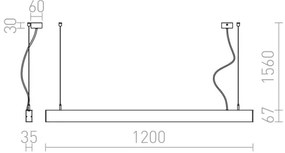 RED - Design Rendl - R12718 - LED Csillár zsinóron PESANTE LED/40W/230V