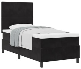 Boxspring Ágy Matraccal Fekete 90x200 cm Bársonyos