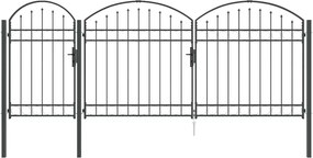 vidaXL Kerti Kapu Íves Födelével Szürke 400 x 100 cm Acél
