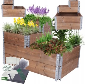 Emelt emeletes ágyás állítható nagy zöldséges impregnáló 60x120x80