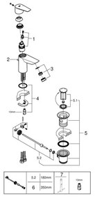 GROHE 24196001 - Mosdócsaptelep START, S méret, fényes króm