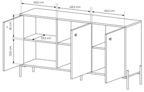 Szekrény Scandia 3D (scandi tölgy  + scandi fenyő). Akció -16%. 1071387