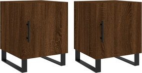 vidaXL 2 db barna tölgyszínű szerelt fa éjjeliszekrény 40 x 40 x 50 cm