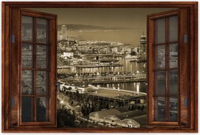 Poszterek 120x80 Barcelona Éjszakai tájkép