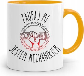 Bögre Sárga Mechanika Bízz Bennem Szerelő Vagyok, fényképes nyomattal