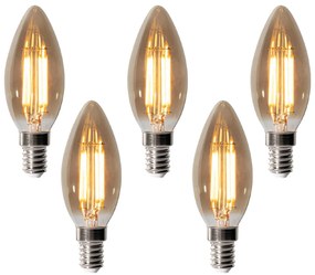 5 darabos E14 dimmelhető LED izzókészlet B35 füstszínű 4W 300 lm 2200K