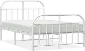 vidaXL fehér fém ágykeret fej- és lábtámlával 120x200 cm