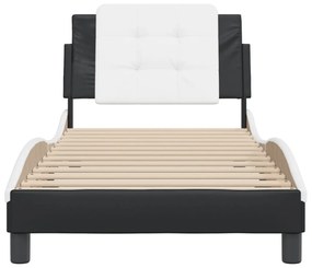 fekete és fehér műbőr ágykeret matrac nélkül Zadar 100x200 cm