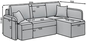 Akció Bézs sarokkanapé HADSON - jobb sarok II. osztályú